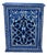 Hand Painted Mediterranean Medicine Cabinet / Wall Shelf / Navy Blue and White Zouak For Sale