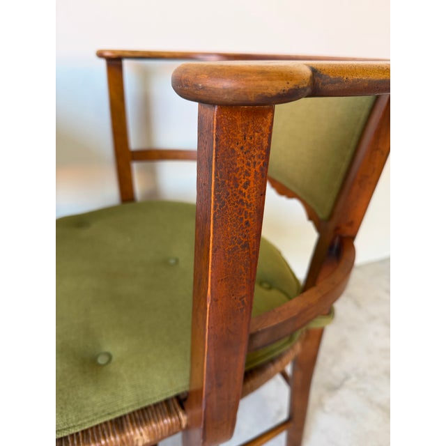 Vintage Organic Arts & Crafts Style Curved Rail Back Accent Chairs – Pair For Sale - Image 12 of 12