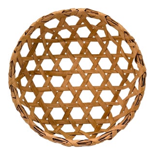 1989 Handcrafted White Oak Lattice Basket by Ernest J. Henning For Sale