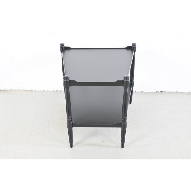 French Heritage Furniture French Regency Black Lacquered Wedge Table For Sale - Image 3 of 13