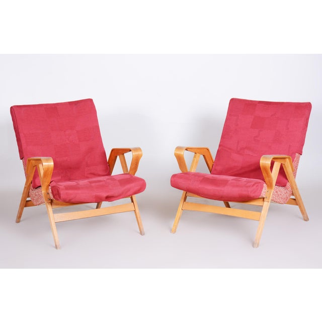 Set of Mid-Century Armchairs attributed to Tatra Pravenec, 1950s For Sale - Image 4 of 14
