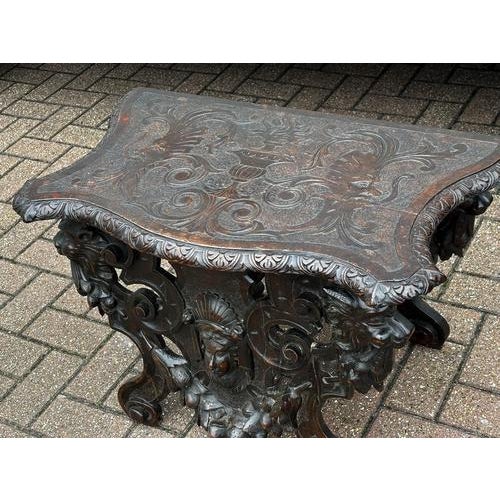 Victorian Italian Carved Walnut Side Table For Sale - Image 10 of 14