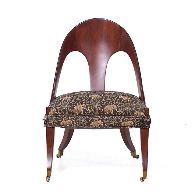 Mid 20th Century Michael Taylor for Baker Mid Century Mahogany Spoon Back Chairs - Pair For Sale - Image 5 of 10