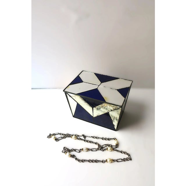 Art Deco Blue Glass Box For Sale - Image 11 of 12