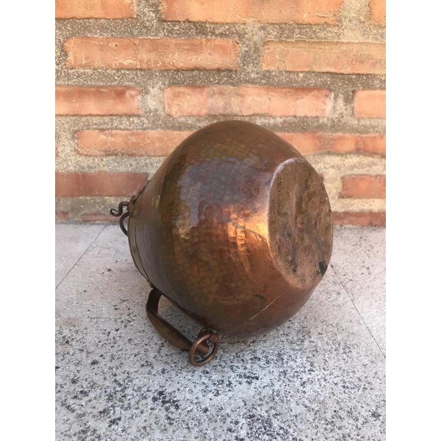 Metal Vintage Spanish Patinated Copper Pot, 1970s For Sale - Image 7 of 9
