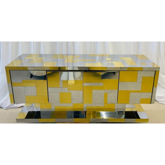 Original Paul Evans Cabinet, Sideboard, Cityscape Brass and Chrome, Signed For Sale - Image 13 of 13