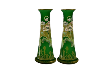 Art Nouveau Vases in Glass Paste, 1890s, Set of 2