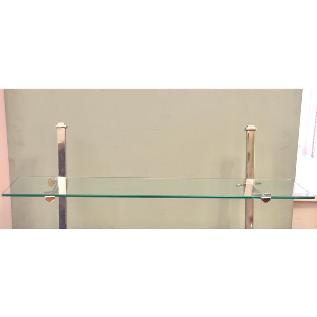 Silver French Art Deco Etagere Shelf in Metal and Glass, 1930s For Sale - Image 8 of 14