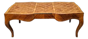 Mid-Century W&j Sloane Italian Parquetry Inlay Olive Wood Louis XV Style Coffee Table