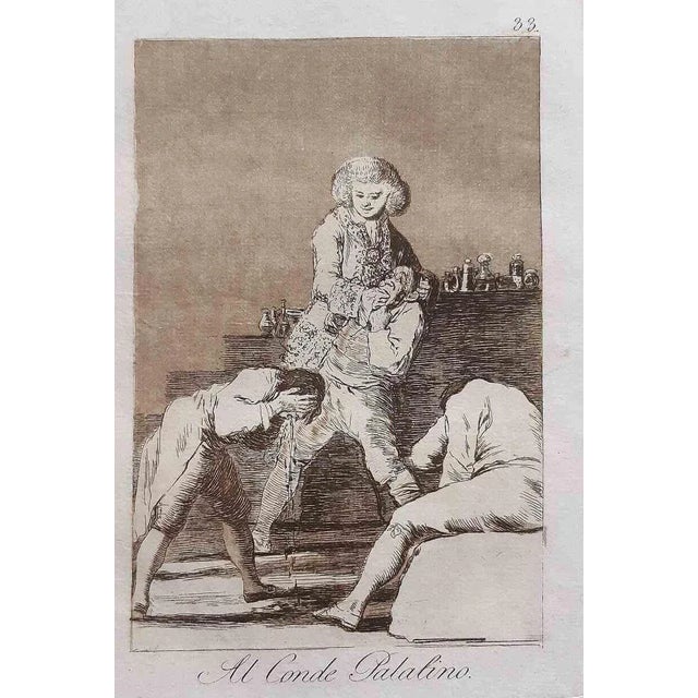 Francisco Goya, Al Conde Palatino from Los Caprichos, Original Etching, 1799 For Sale - Image 3 of 3