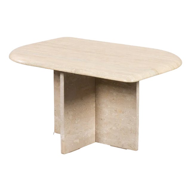 Small Mid-Century Italian Travertine Coffee Table, 1970s For Sale
