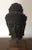 Antique bronze bust of Buddha mounted on a carved wood stand. Exceptional fine casting with verdigris patination. Measures...