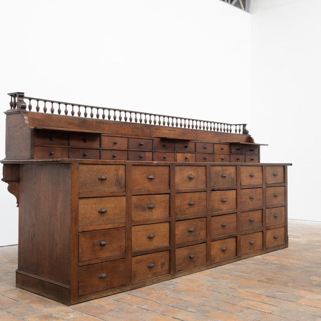 1900 - 1909 Oak Pharmacy Counter, France, 1900s For Sale - Image 5 of 18