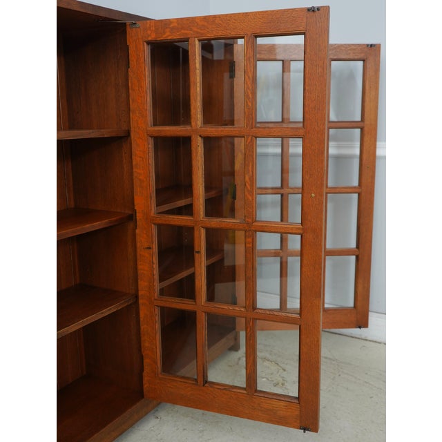 Stickley Stickley Mission Oak 3 Door Bookcase For Sale - Image 4 of 15