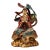 Vintage Painted Bronze Sculpture of Goddess With Phoenix, Gilded & Polychrome Relief Statue For Sale