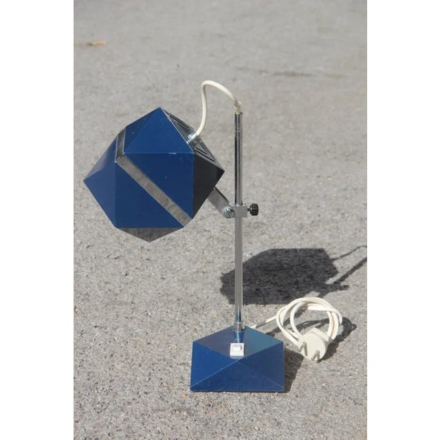Gemstone Hexagonal Blue Table Lamp, 1970s For Sale - Image 7 of 7