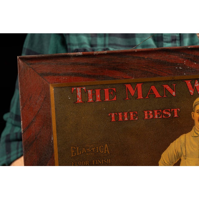 American Early 20th Century Standard Varnish Works Woodworker Tin Advertising Sign For Sale - Image 3 of 8