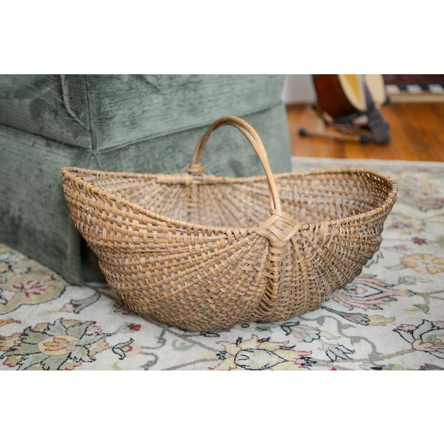 Large Early 20th Century American Splint Oak Buttocks Basket For Sale - Image 10 of 10