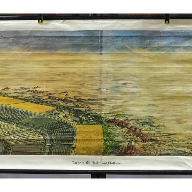 Landscape Middle Asia Desert with River Oasis Rollable Wall Chart For Sale - Image 3 of 5