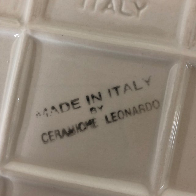 Ceramic Hand Painted Celery Ceramic Mold Italian Trivet For Sale - Image 7 of 8