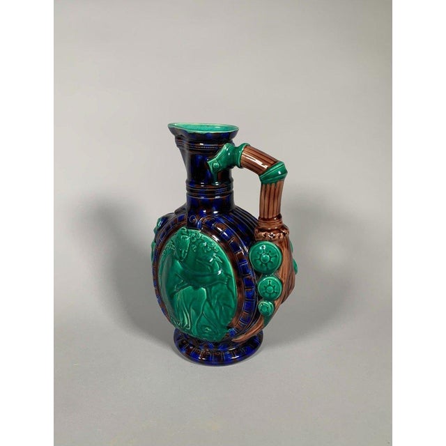 French Albert Ernest Carrier Belleuse (1824-1884) Ceramic Ewer. For Sale - Image 3 of 7