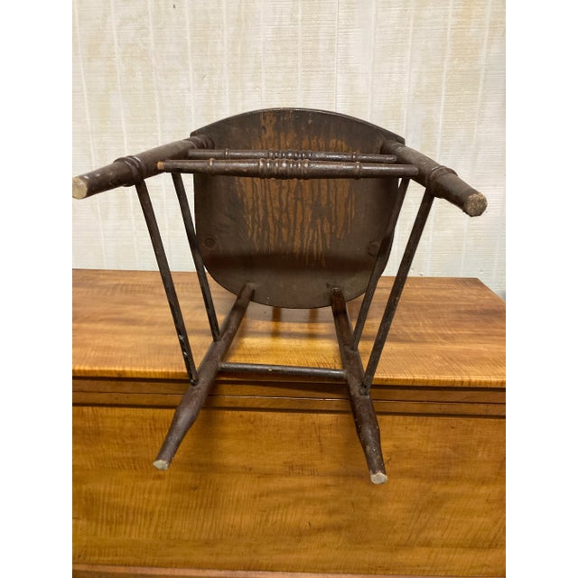 Brown Antique Bow Back Chair For Sale - Image 8 of 9