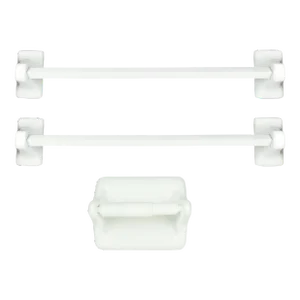 Mid 20th Century White Ceramic Bathroom Fixtures Wall Mounts Bathroom Accessories - Set of 3