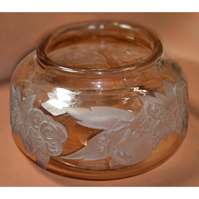 Pink Glass Vase with Acid-Etched Motifs from Legras, 1920s For Sale - Image 8 of 9