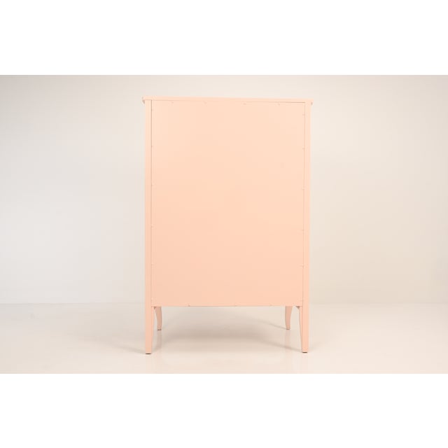 West Michigan Furniture French Provincial Louix XV Style Pink Highboy Dresser | Newly Refinished For Sale - Image 15 of 16