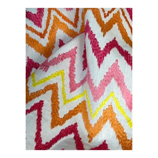 Lee Jofa/Lilly Pulitzer "Chev It On” Embroidery– 2.5 Yards For Sale