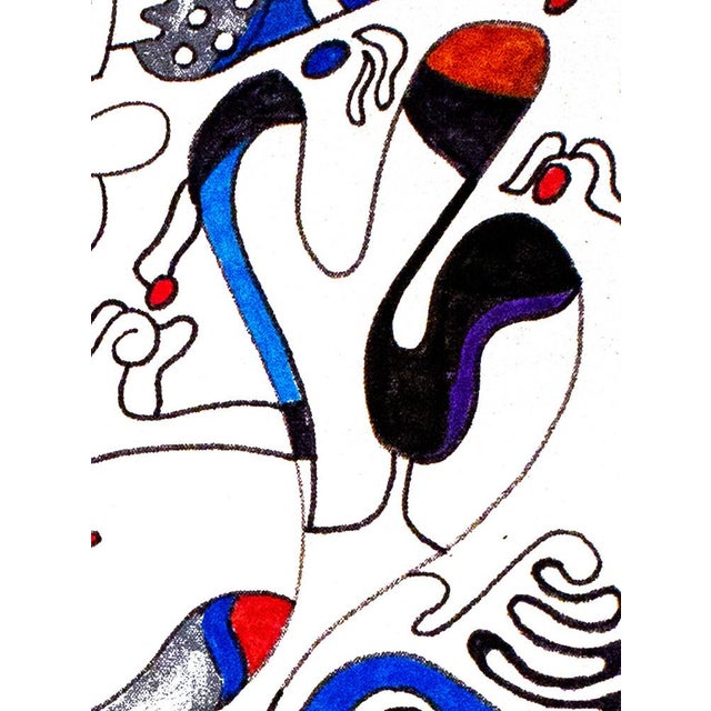 Textile Silver Hand — Abstract Figurative | 17 X 47 in | Oil Markers on Canvas | 2020 For Sale - Image 7 of 7