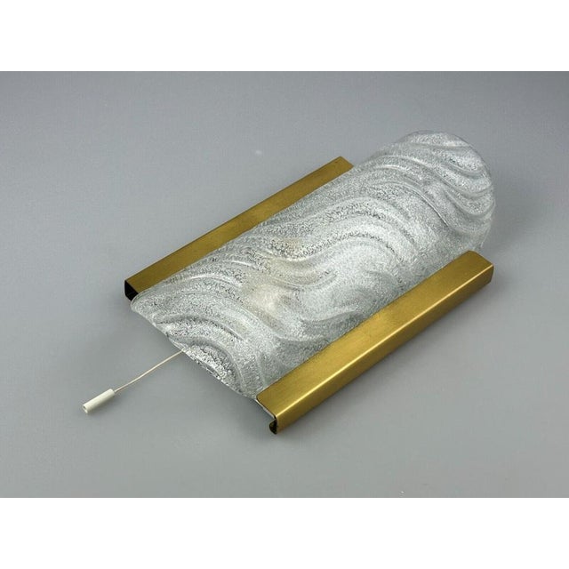 Wall Lamp in Ice Glass Design from Fischer Leuchten, 1970s For Sale - Image 9 of 18