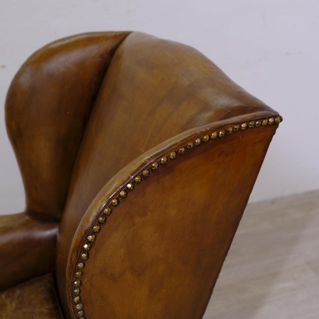 Victorian English Bergere Leather Armchair For Sale - Image 3 of 18