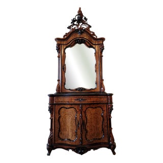 Dutch Carved Cabinet in Walnut For Sale