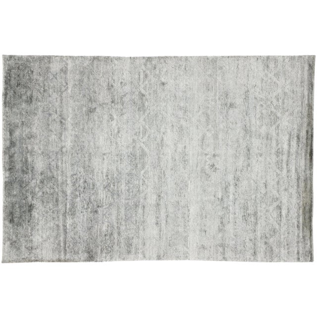 Transitional Gray Area Rug- 6′1″ × 9′2″ For Sale - Image 10 of 11