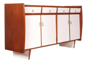 Art Deco Italian Walnut & Mahogany Credenza