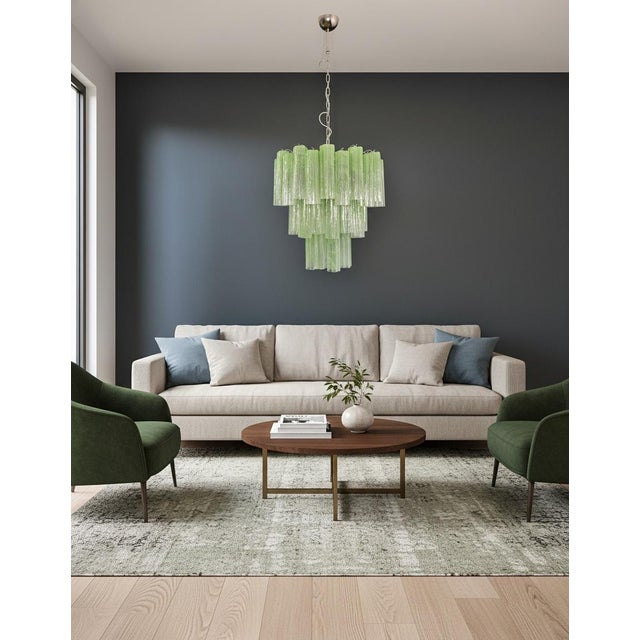 Italian vintage chandelier in Alabaster glass and nickel-plated metal structure. The armor polished nickel supports 48...