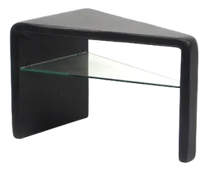 Vintage Black Leather Side Table from de Sede, 1970s