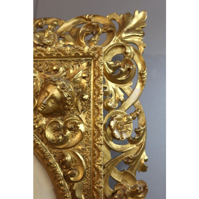 Gold Large Carved Giltwood Frame, 1920s For Sale - Image 8 of 11