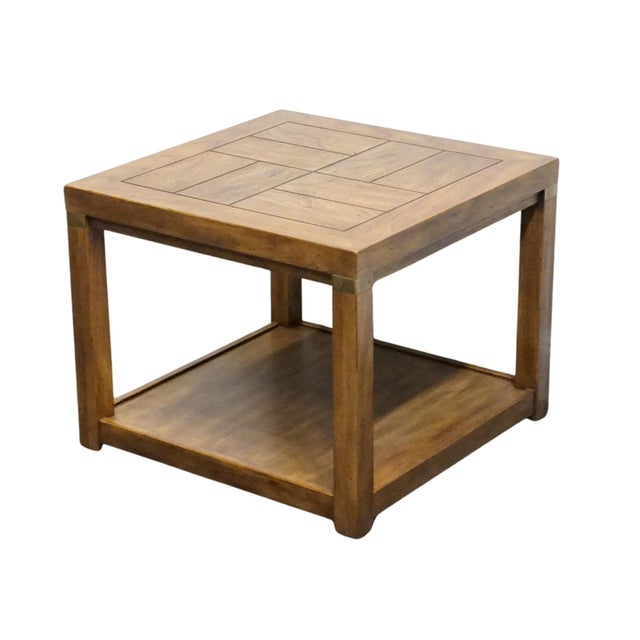 DREXEL HERITAGE Woodbriar Collection Pecan Rustic European 26" Square Accent End Table 988-310 21" High 26" Wide 26" Deep...