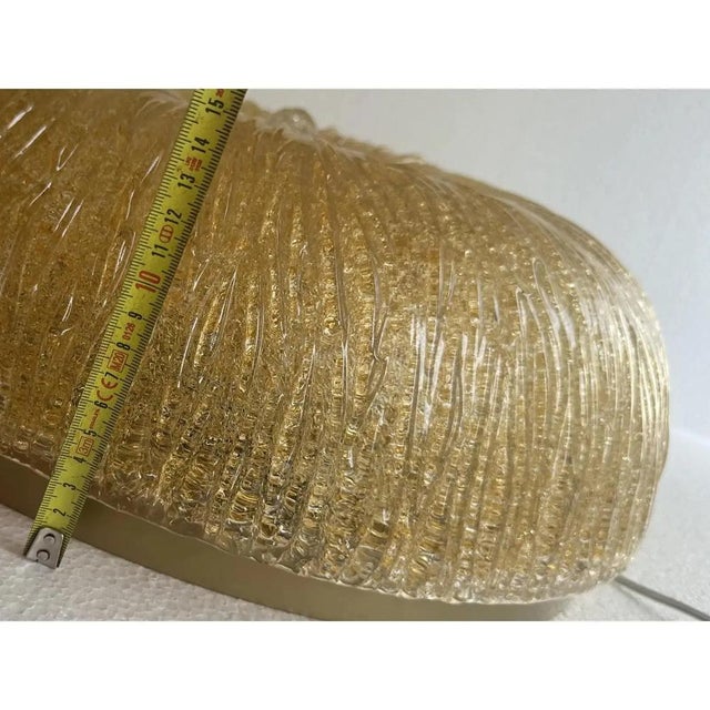 Contemporary Venetian Amber Graniglia Budino Murano Glass Flush Mount by Simoeng for Simoeng For Sale - Image 3 of 10