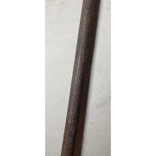 Black Large Antique Ios American Early 19th Century Wrought Iron Cow Branding Iron 2 For Sale - Image 8 of 11