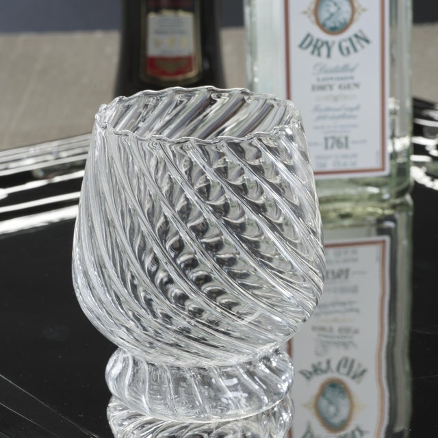 Modern Rialto Twisted Optic Glass Tumblers, Set of 4 For Sale - Image 3 of 7
