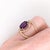 Modern Amethyst Split Shank Ring with Natural Diamond Accents in Solid 14k Yellow Gold For Sale - Image 3 of 9