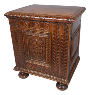 18th Century French Carved Walnut Tabouret Cabinet