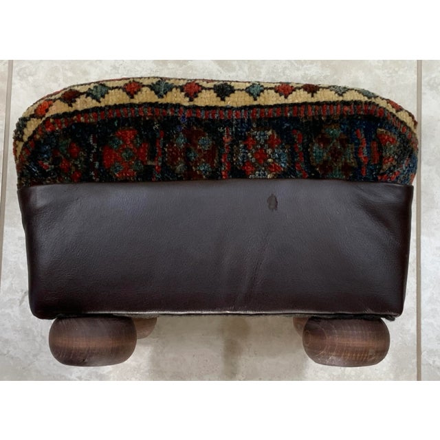1960s Hand Woven Rug Upholstered Foot Stool For Sale - Image 10 of 11