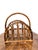Vintage Natural Bamboo Wicker Magazine Rack in Coastal Boho Chic Style Solid piece can be used for storage or decor.