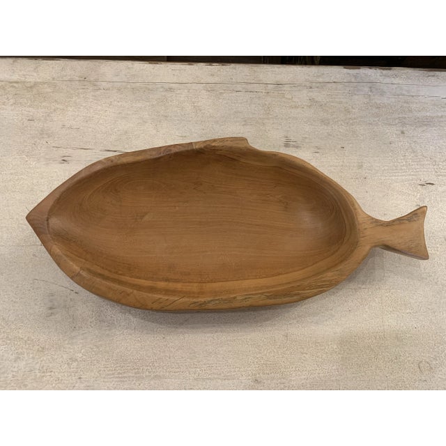 Coastal Teak Wood Fish Bowl For Sale - Image 9 of 9