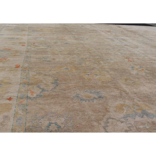 Large Turkish Oushak Rug in Neutral Colors All-Over Design 16'2" X21' For Sale - Image 12 of 17