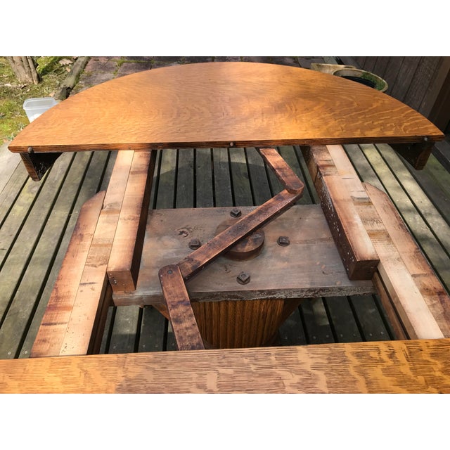 Antique Tiger Oak Pedestal Table | Chairish